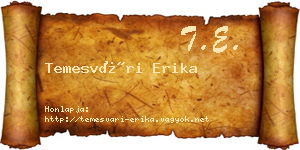 Temesvári Erika névjegykártya