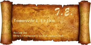 Temesvári Erika névjegykártya